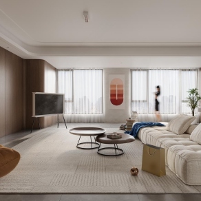 现代家居客厅3D模型下载